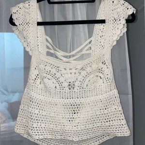Poof! Crochet Top, Size S